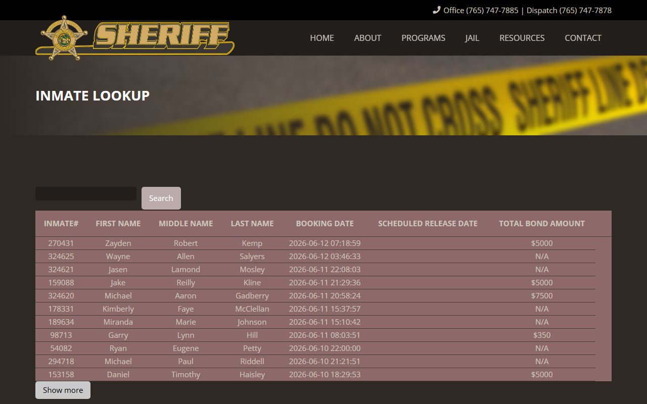 Delaware County inmate records jail roster search box